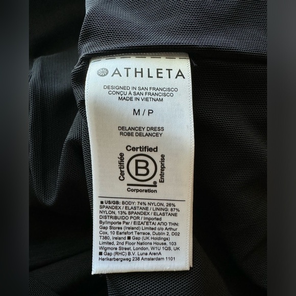 Athleta Woman's Black Delancey Skyline Long Sleeve Dress, Size MP - Picture 4 of 8